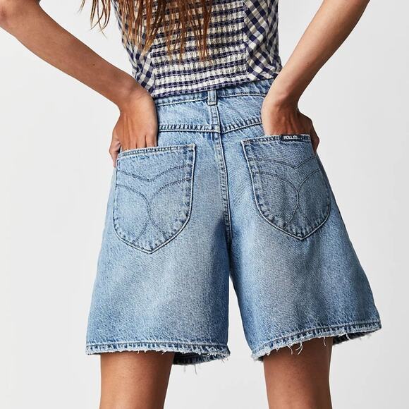 Free People Rolla's Mirage Long Shorts - Lt Blue - 31 - Picture 4 of 11